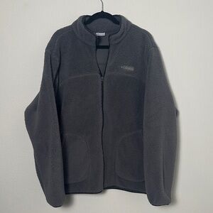 Men’s Columbia Charcoal Full-Zip Fleece Jacket.  Size XL